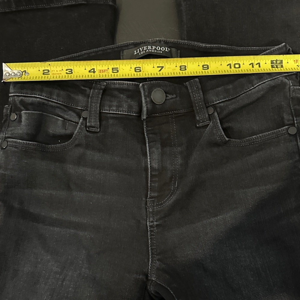 606.  Liverpool Women's Black High Rise Flare Jeans size 4- - Picture 4 of 8